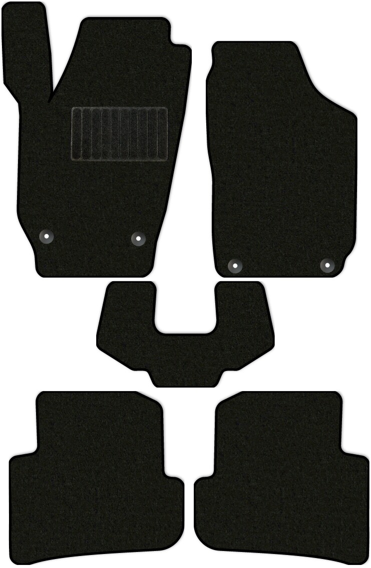 Коврики текстильные "Стандарт" для Skoda Fabia II (универсал / 5J5) 2007 - 2010, черные, 5шт.