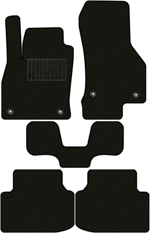 Коврики текстильные "Стандарт" для Skoda Octavia III (лифтбек / 5E) 2017 - 2020, черные, 5шт.